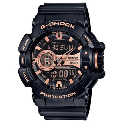 Casio G-shock GA400GB-1A4 Black and Rose Gold-tone Dial Resin Quartz Mens Watch