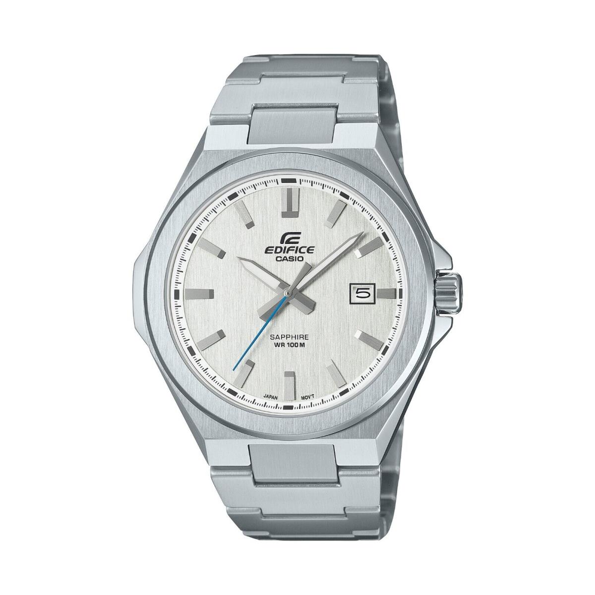 Casio Edifice Sapphire Men`s Quartz Date Indicator 45mm Watch EFB108D-7AV - Dial: Gray, Band: Gray, Bezel: Gray