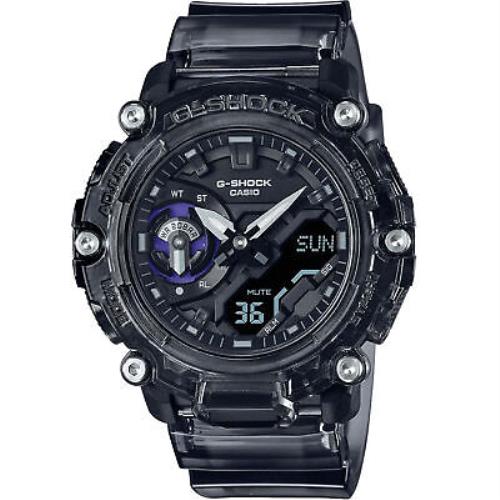Casio Men`s G-shock Clear Black Analog-digital Carbon Core B Watch GA2200SKL-8A