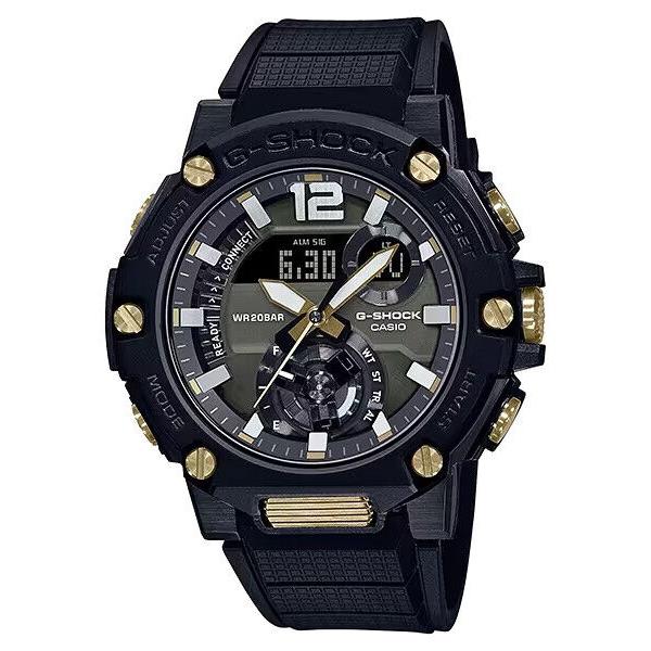 Casio G-shock G-steel Carbon Core Black Gold Mens Watch GSTB300B-1A - Dial: Black, Band: Black, Bezel: Black