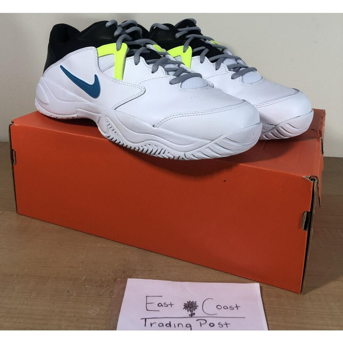 Nike Court Lite 2 Shoes Sneakers Size 12 AR8836104 White Neo Turq Hot Lime