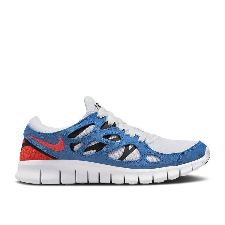 Nike Women`s Free Run 2 Shoe Size US 10.5 M White Bright Crimson Photo Blue