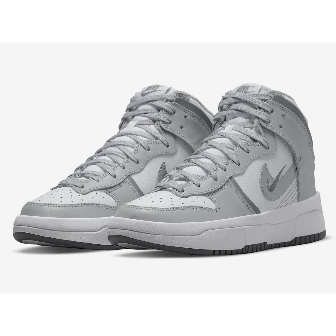 Nike Dunk High UP Grey Silver White Women`s Size 6.5 Lifestyle Shoes DH3718-106 - White