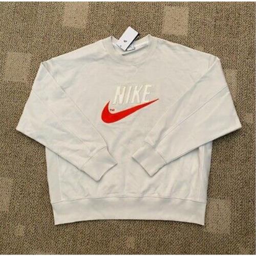 Men`s Xxl Nike Sportswear French Terry Crew Sweatshirt Retro Logo DO8891-030