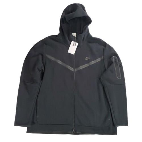 Nike Tech Fleece Full Zip Windrunner Hoodie Black Winter Jacket Men`s Sz 2XL