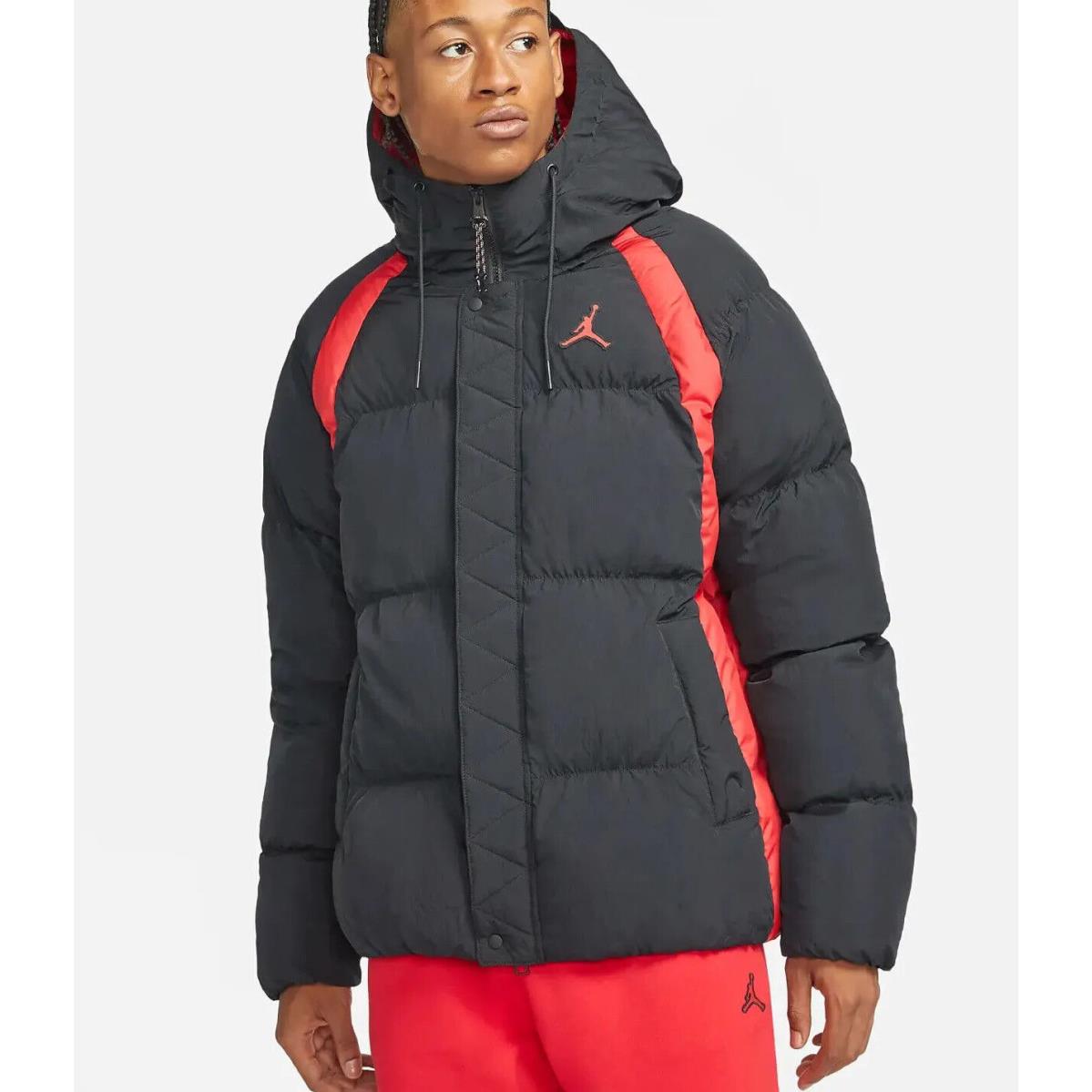 Nike Men`s Air Jordan Reversible Puffer Jacket Black Red 3XL
