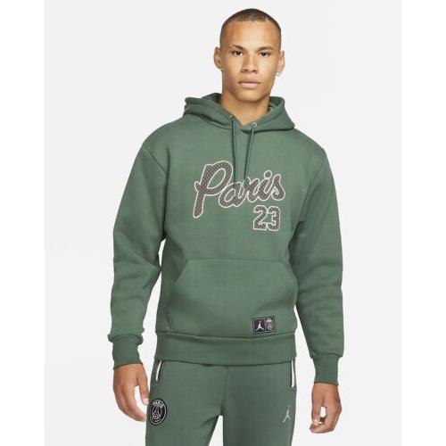 Nike Paris Saint-germain Fleece Pullover Hoodie Noble Green Sz Large DB6496-333
