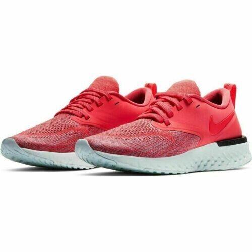 Nike W Odyssey React 2 Flyknit Juventus Women`s Shoe Size 10 - Color Ember Glow/Red Orbit-Plum Dust Black