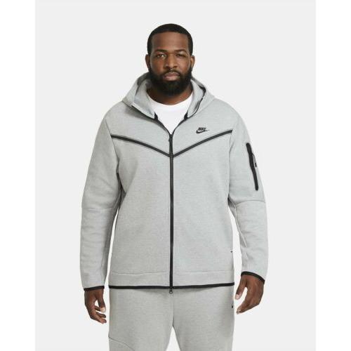 Nike Sportswear Tech Fleece Full Zip Hoodie Dark Grey Heather Sz 3XL CU4489-063