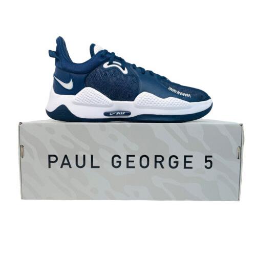 Nike PG 5 TB Promo Paul George Basketball Shoes White Blue DM5045-402 Men Sz 8.5