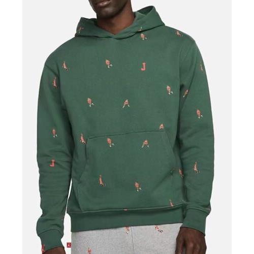 Nike Jordan Essentials Fleece Pullover Hoodie DC9707-333 Green Men`s Xxl 2XL