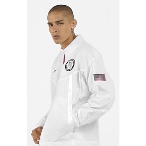 Nike Team Usa Medal Stand Olympic Windrunner Jacket White Mens Sz XL CK4552-100