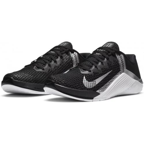 Nike Metcon 6 Womens Size 12 Training Shoes AT3160 010 Black White