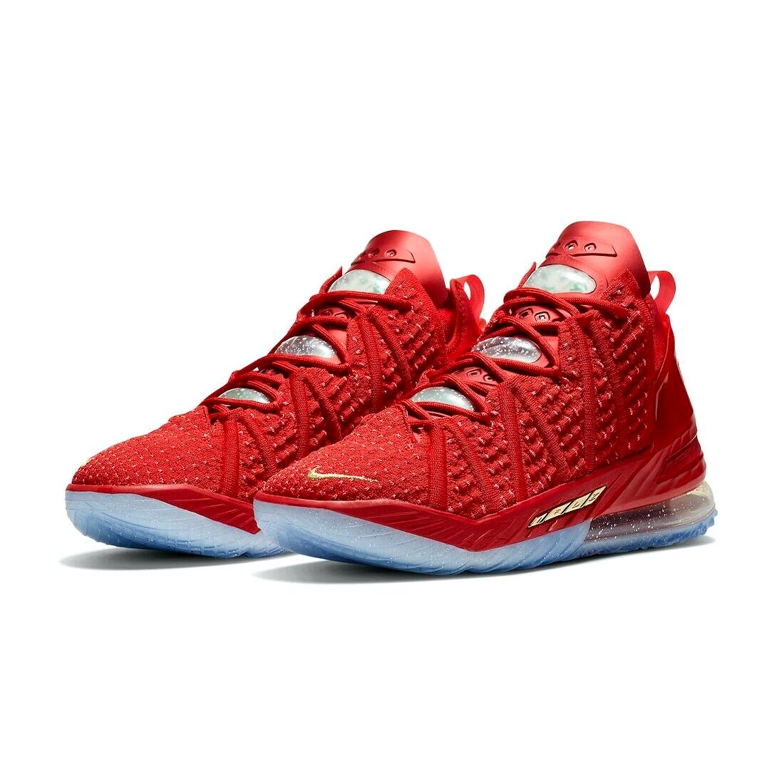 Nike Lebron 18 Xviii Mens Size 14 Sneaker Shoes DB8148 601 Xmas In LA Red