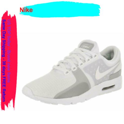 Nike Women`s Air Max Zero SI White/white Wolf Grey Running Shoe US 10/ EU 42