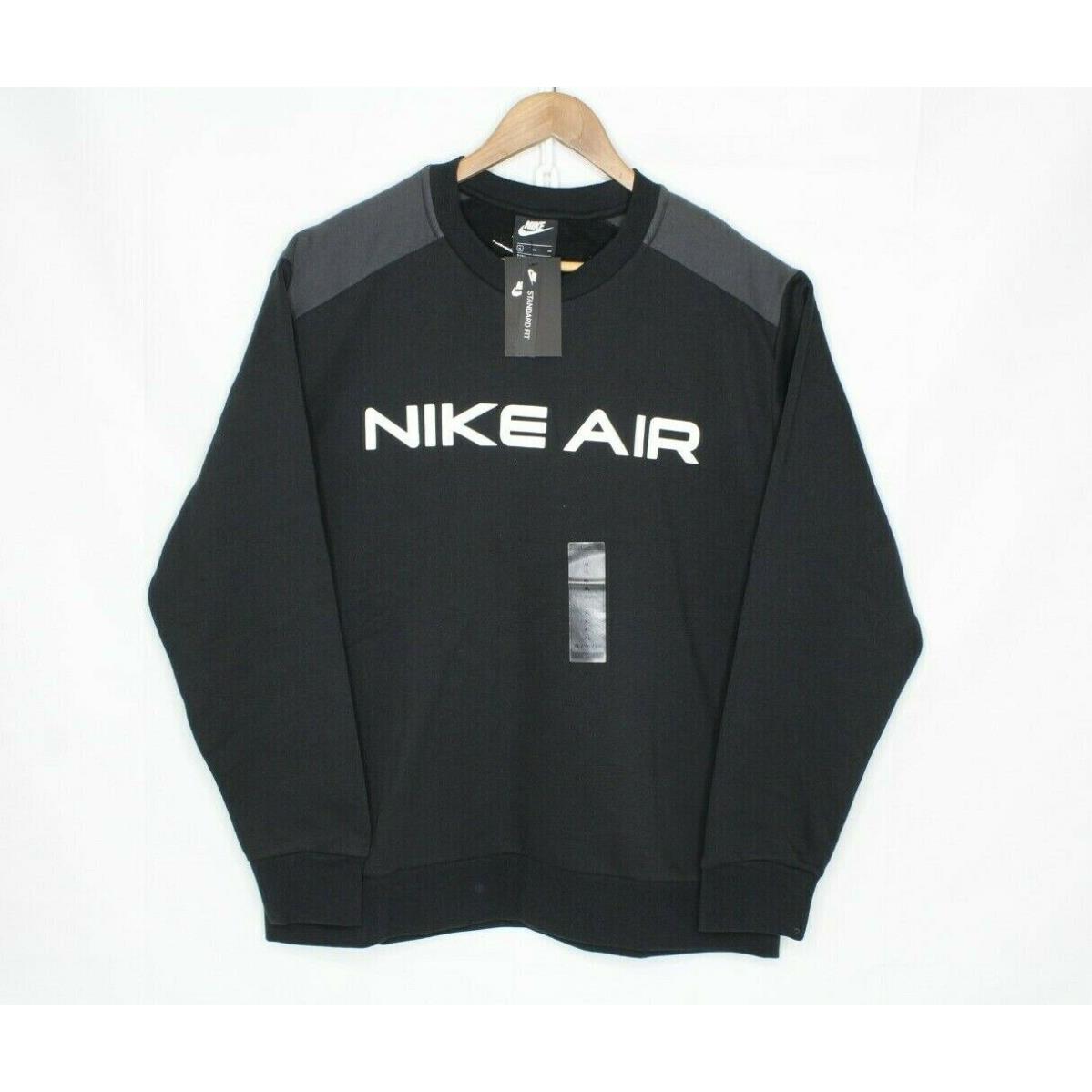 Nike Air Crew Men`s Sweatshirt Standard Fit White/ Black Size XL DA0220-010