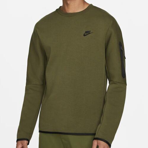 Nike Tech Fleece Crew Sweatshirt CU4505-326 Rough Green Men`s Large L