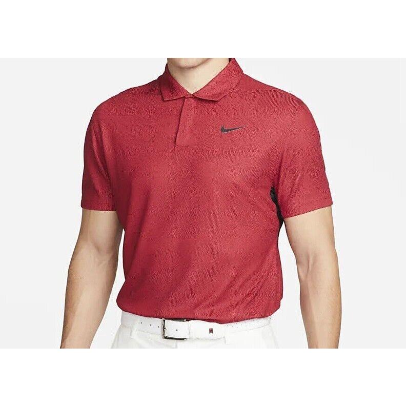 Nike Dri-fit Adv Tiger Woods Golf Polo - DH0711 687 - Red / Black - Size: 2XL