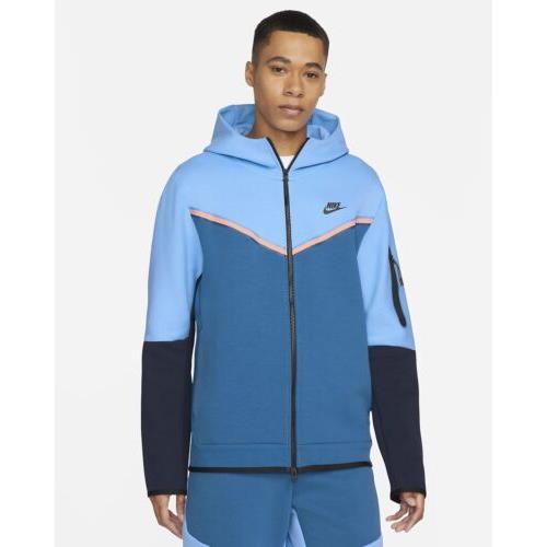 Nike Sportswear Tech Fleece Full Zip Hoodie University Blue Sz 2XL CU4489-412