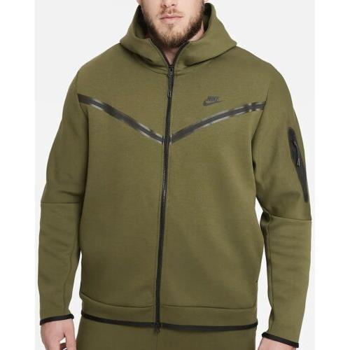 Nike Tech Fleece Windrunner Full Zip Hoodie CU4489-326 Rough Green Men`s 3XL