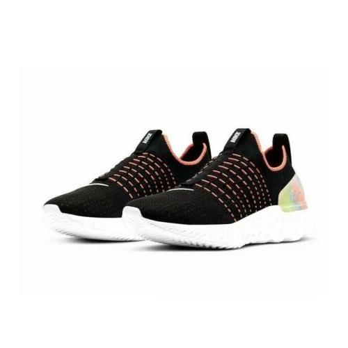 Womens Athletic Shoes Nike React Phantom Run Flyknit 2 Black Mango 6 - Black