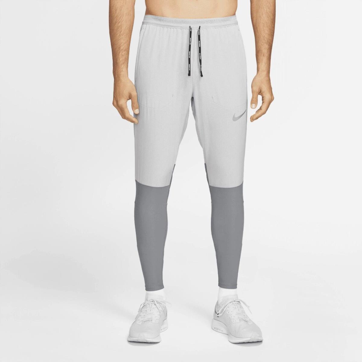 Nike Flex Swift Running Pants Joggers Light Gray Reflective Slim Fit Medium