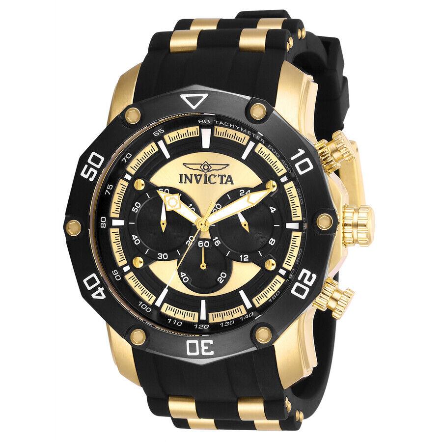 Invicta Pro Diver Chronograph Black and Yellow Gold Dial Men`s Watch 28754