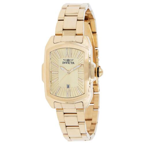 Invicta Women`s Watch Lupah Gold Dial Yellow Gold Stainless Steel Bracelet 39792 - Gold Dial, Yellow Band