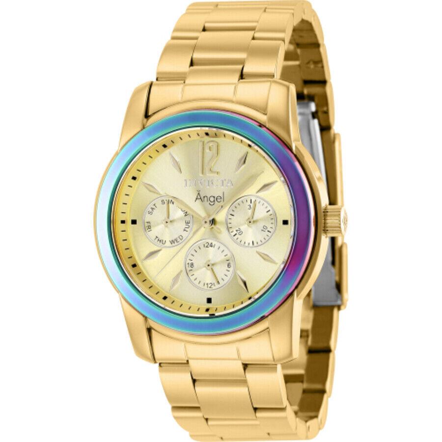 Invicta Women`s 40223 Angel Quartz Chronograph Gold Dial Bracelet 38mm Watch