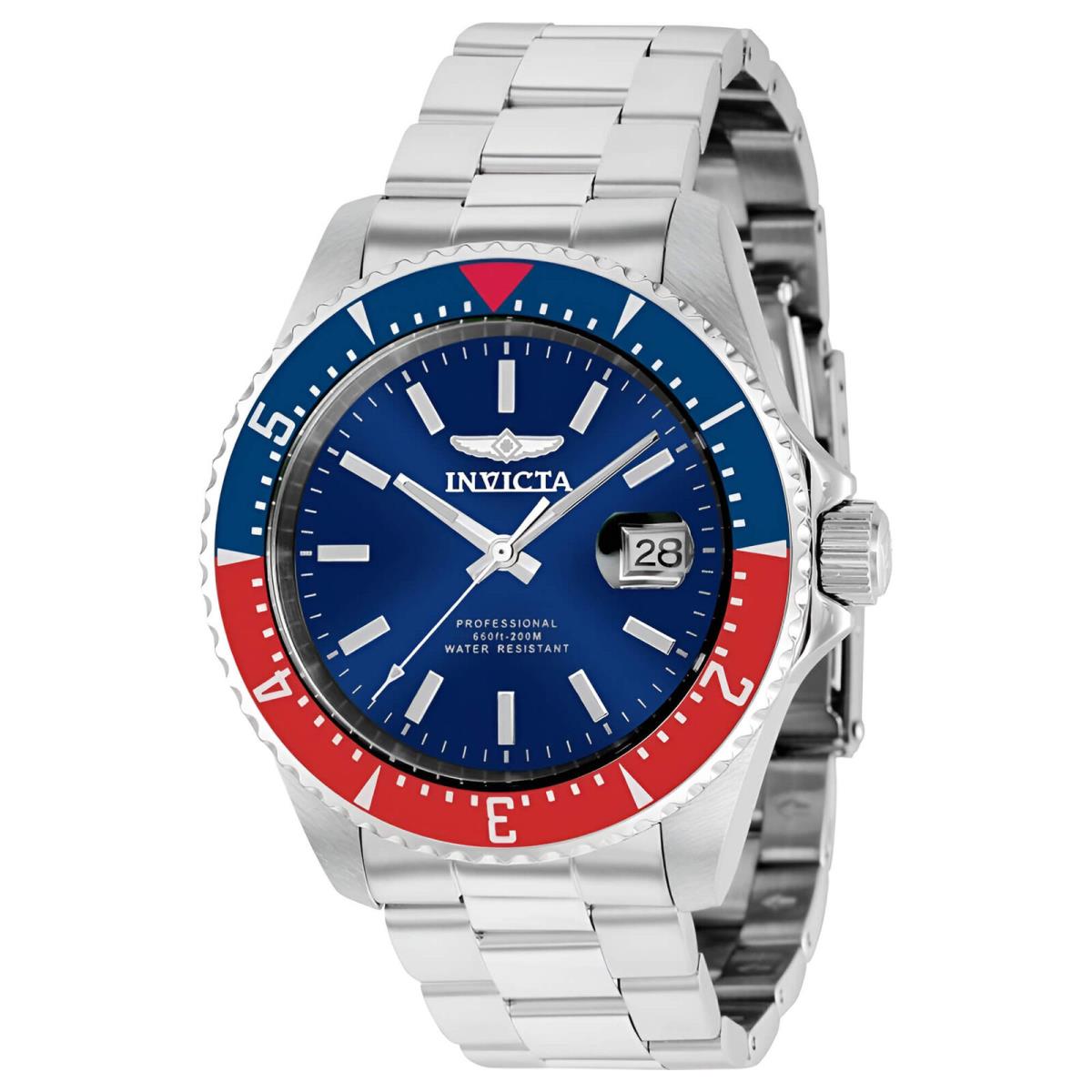 Invicta Men`s Watch Pro Diver Automatic Blue Dial Stainless Steel Bracelet 36784