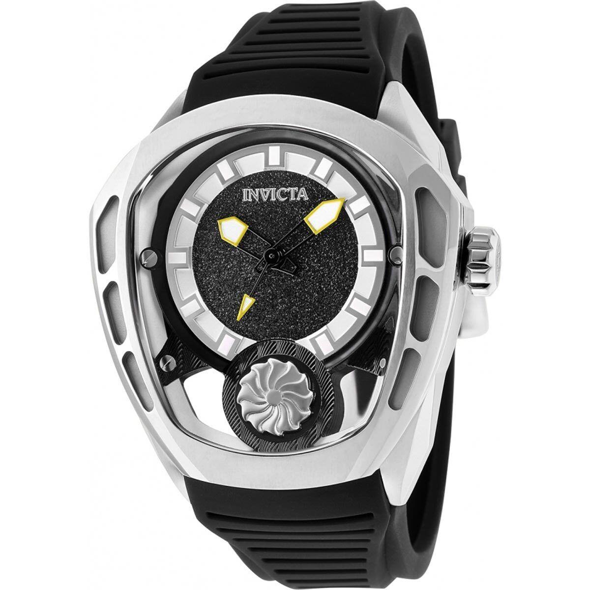 Invicta Men`s Watch Akula Automatic Black and Silver Dial Rubber Strap 35442