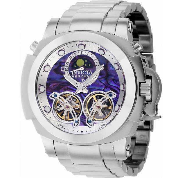 Invicta Reserve 39574 Men`s Stainless Steel Mother of Pearl Automatic Date Watch