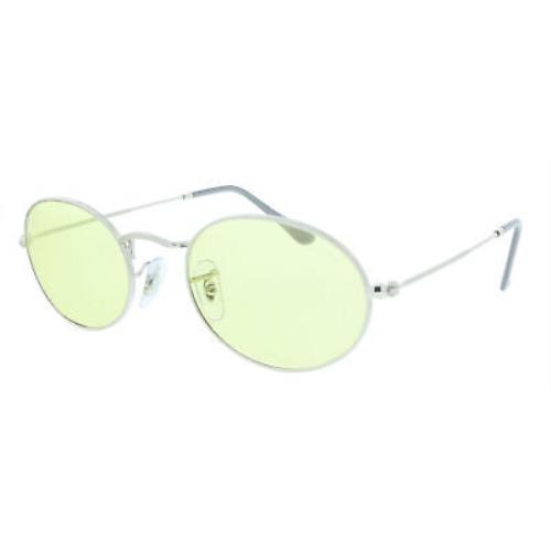 Ray-ban 0RB3547 003/T4 Silver Oval Sunglasses - Silver , Silver Frame, Evolve Photo Yellow To Red Lens