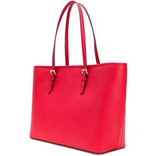 Michael Kors 35H9GTVT1L Jet Set Travel Medium Top Zipper Tote Leather Scarlet