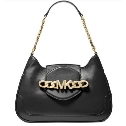 Michael Kors Wythe Leather Convertible Shoulder Bag Black Handbag Tote
