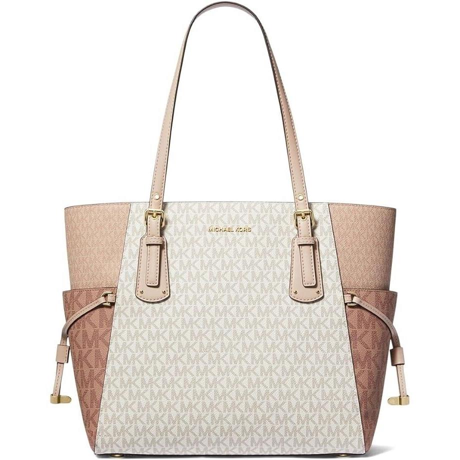 Michael Kors Voyager East West Logo Tote Bag Optic White Ballet Packed