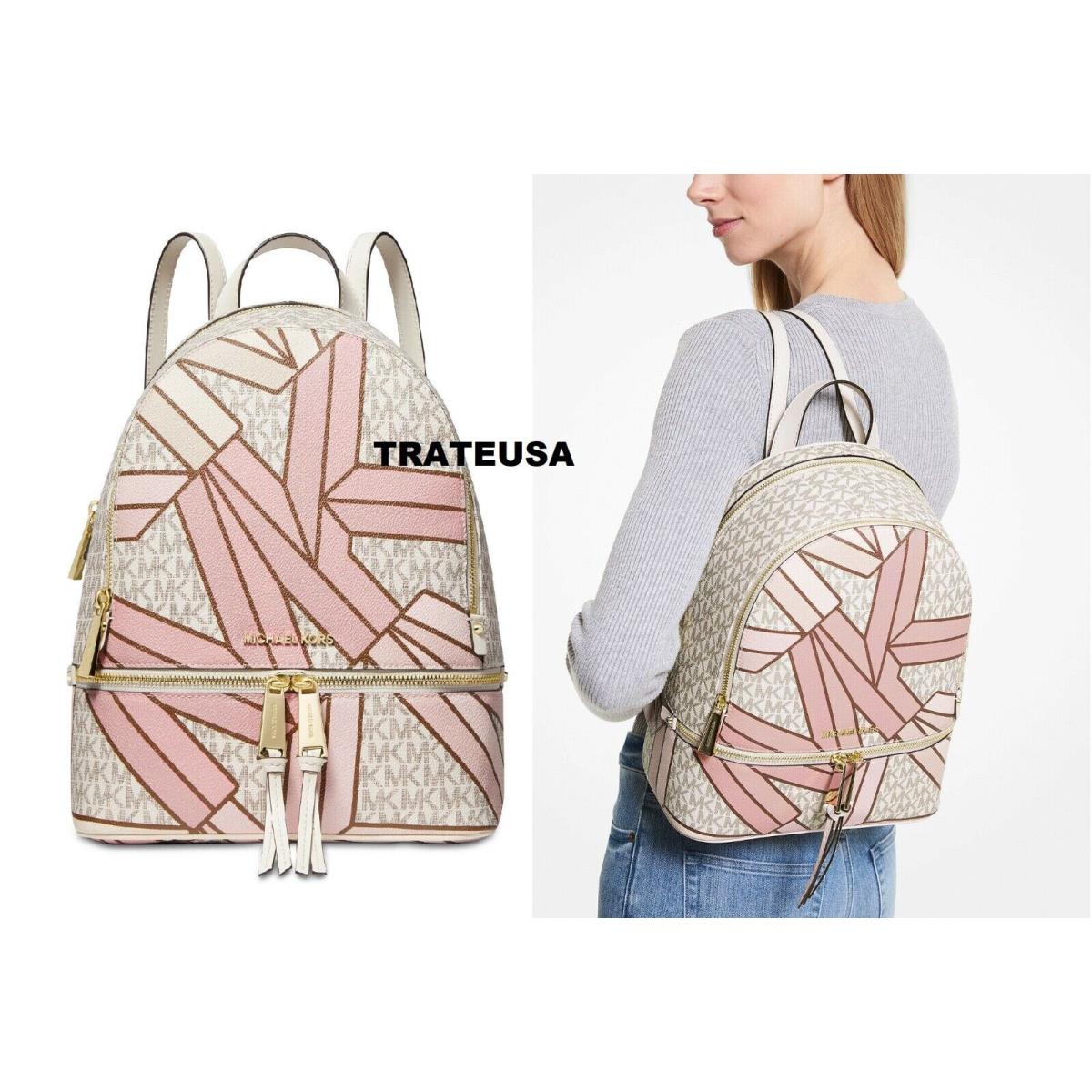  Michael Kors Rhea Zip Medium Backpack Vanilla Multi One Size :  Clothing, Shoes & Jewelry