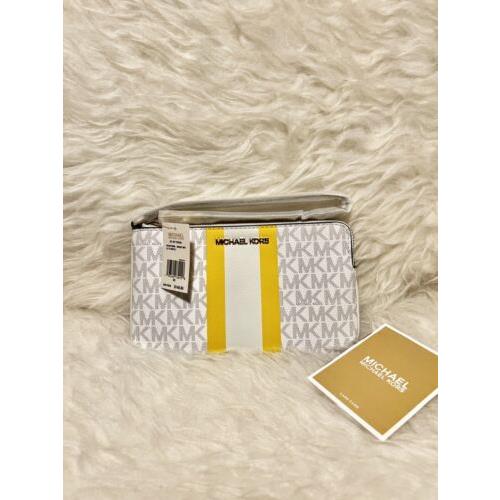 Michael Kors wallet  - Bright White w/Yellow Strip 2