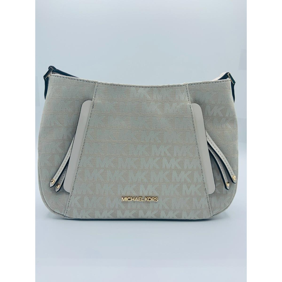 evie medium logo jacquard messenger bag