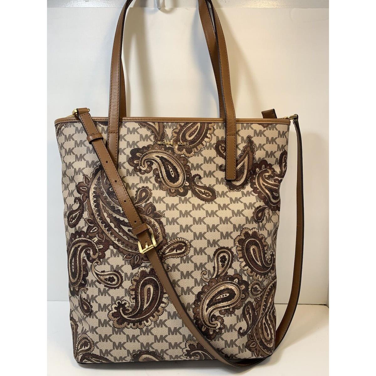 Michael Kors Studio Paisley Emry Large Top Zip Tote in Luggage