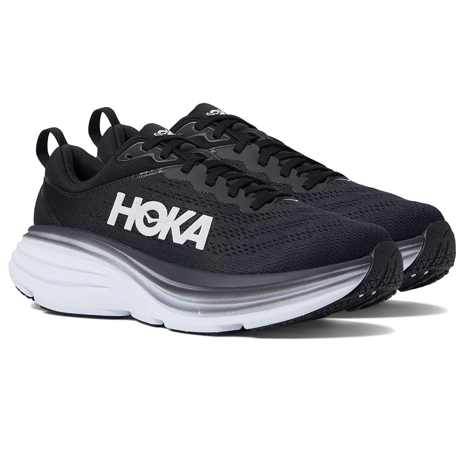 Woman`s Sneakers Athletic Shoes Hoka Bondi 8 Black/White