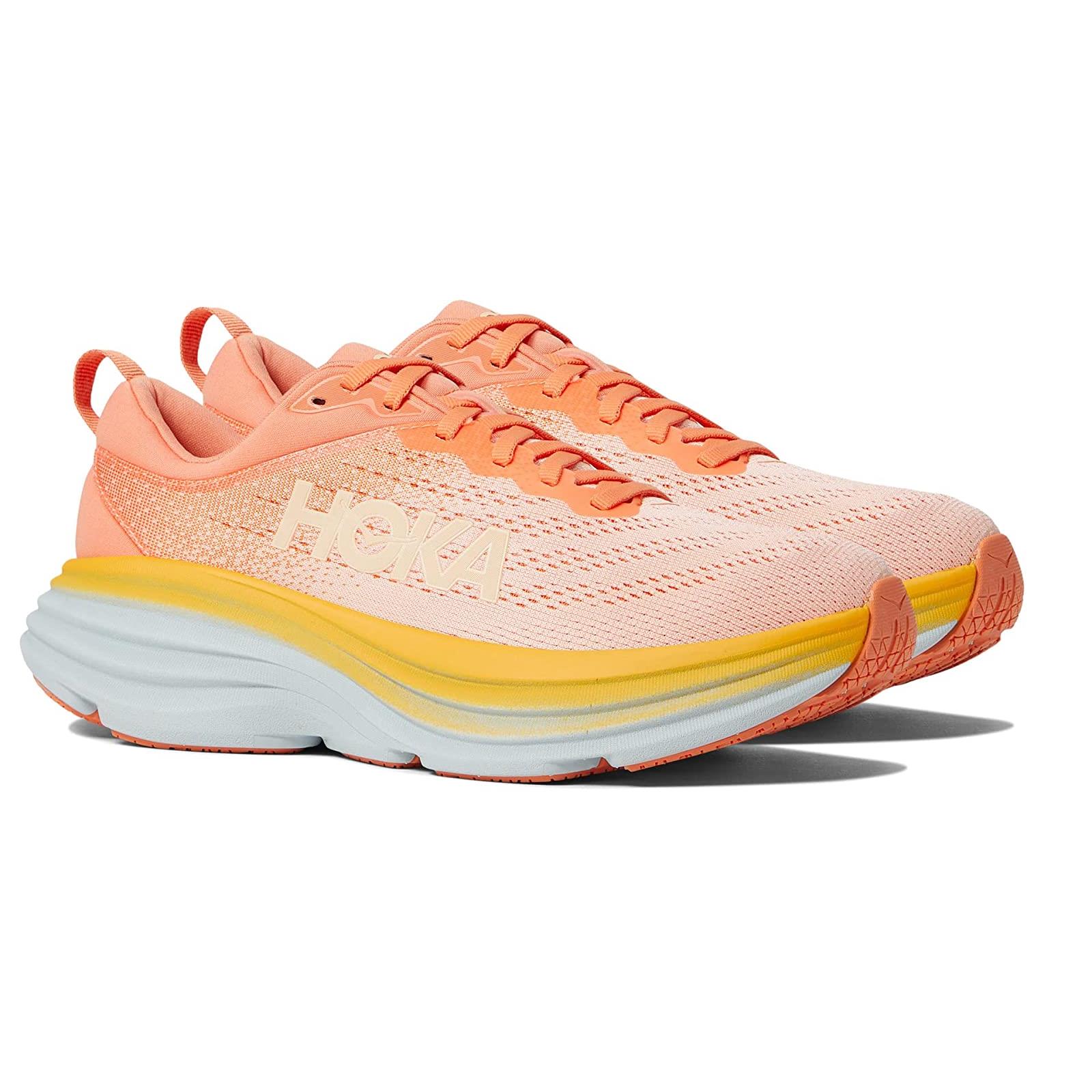 Woman`s Sneakers Athletic Shoes Hoka Bondi 8 Shell Coral/Peach Parfait