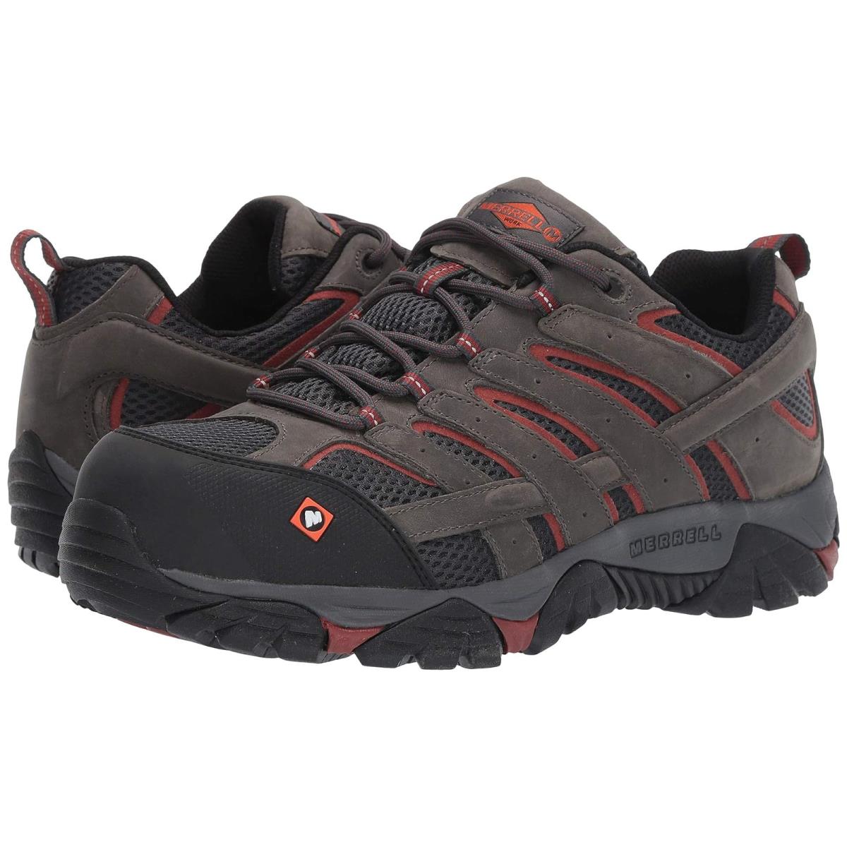 Man`s Sneakers Athletic Shoes Merrell Work Moab Vertex Vent Composite Toe Pewter