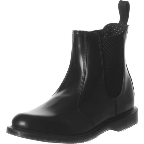 Dr. Martens Women`s Flora Leather Chelsea Boot Black Polished Smooth