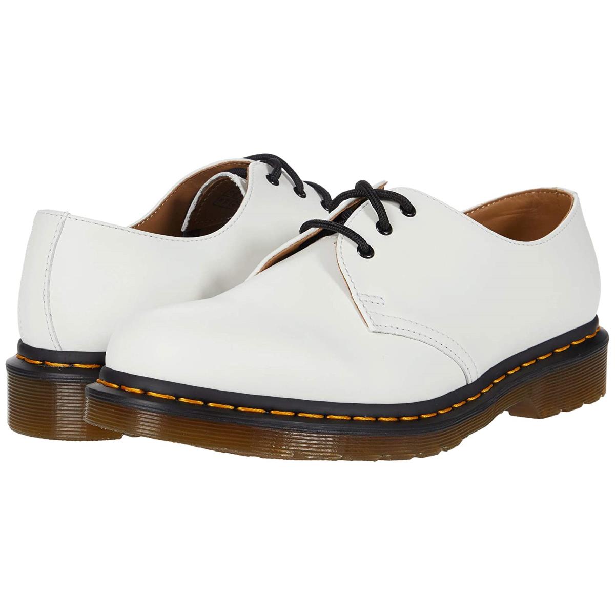 Unisex Oxfords Dr. Martens 1461 Smooth Leather Shoes White Smooth