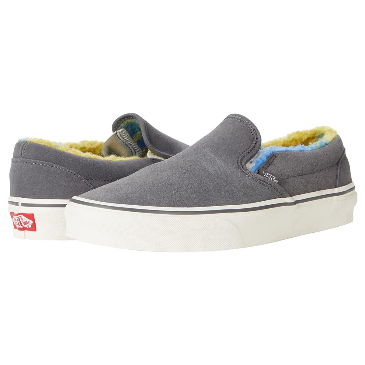 Unisex Sneakers Athletic Shoes Vans Classic Slip-on Sherpa Pewter/Marshmallow