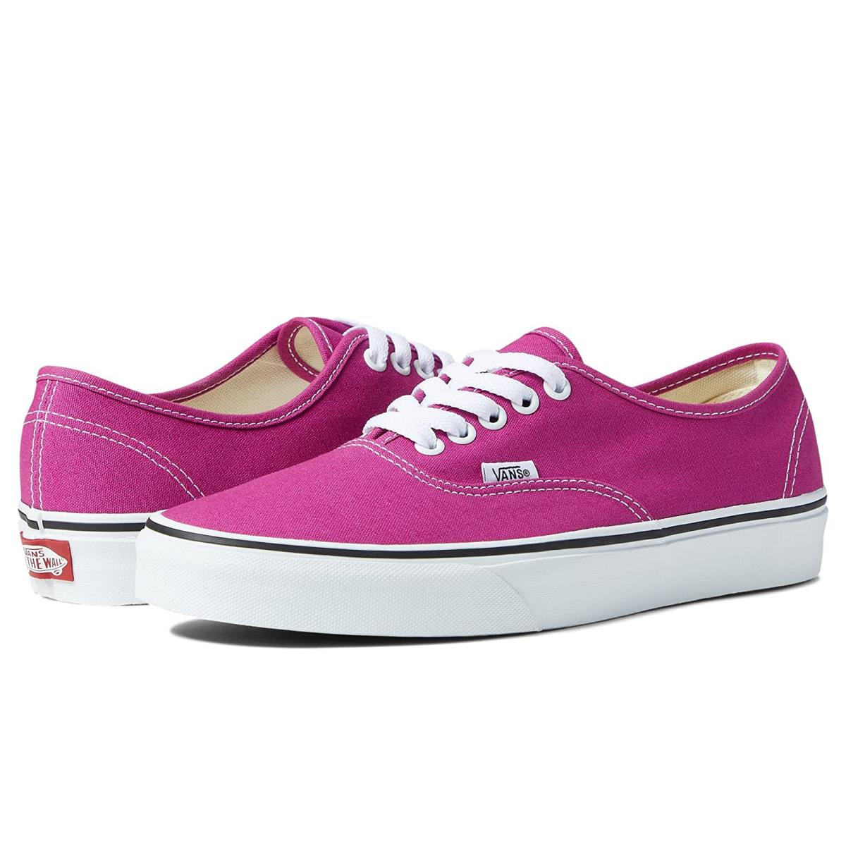 Unisex Sneakers Athletic Shoes Vans Fuchsia Red/True White