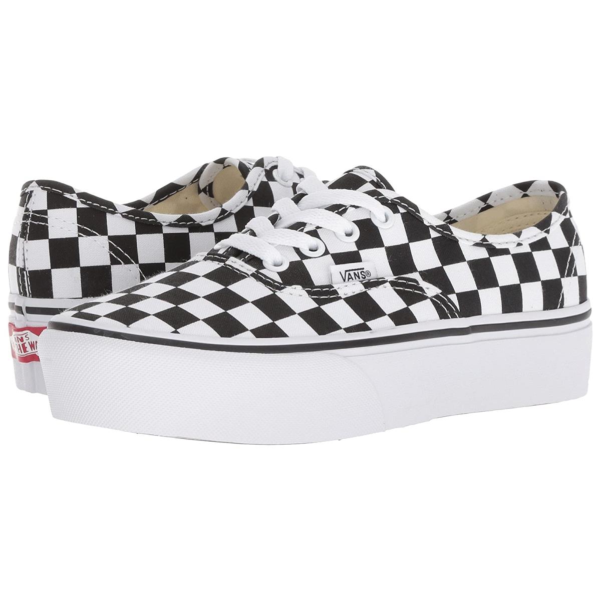 Unisex Sneakers Athletic Shoes Vans Platform 2.0 Checkerboard/True White