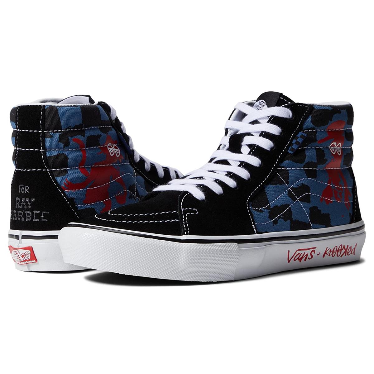 Man`s Sneakers Athletic Shoes Vans Skate SK8-Hi (Krooked By Natas For Ray) Blue