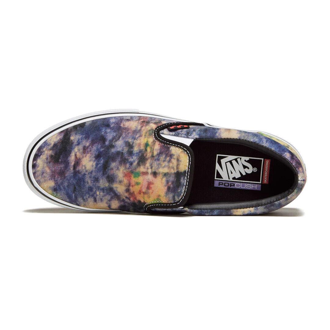 Vans Tie Dye Terry Skate Slip-on Sneakers Black/multi Skate Shoes - Black/Multicolor